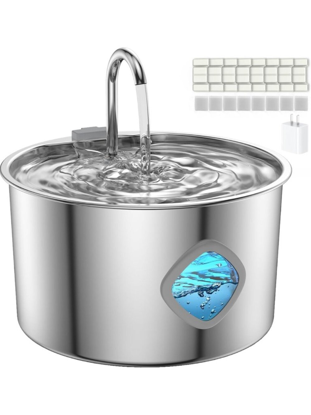 Stainless Steel Cat Water Fountain 3.2L - Automatic Pet Drinking Dispenser